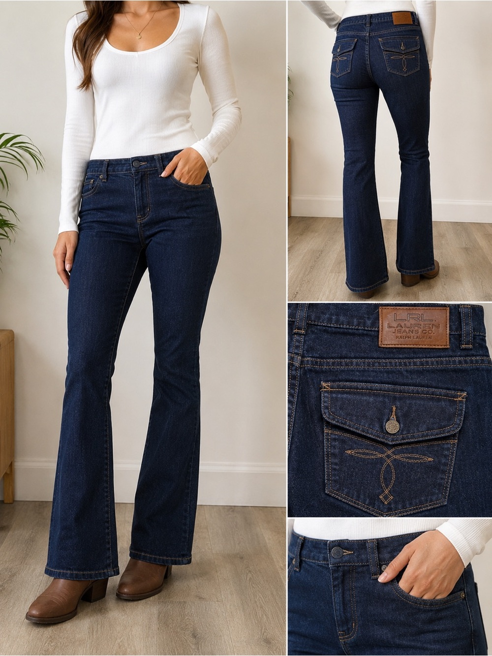 Lauren‎ Jeans Co Ralph Lauren Dark Wash Bootcut Stretch Jeans Size 8